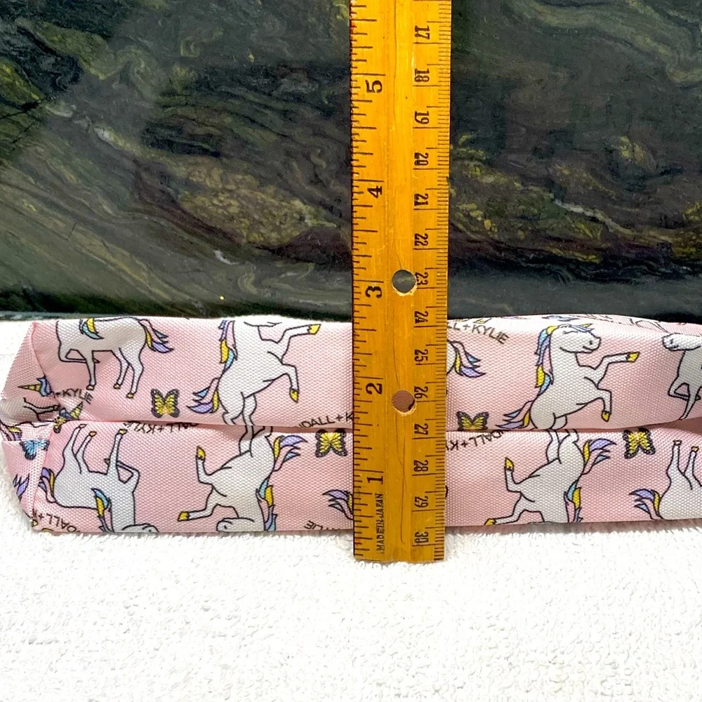 Kendall + Kylie Unicorns and Butterflies Print Bag Pouch Pink Zip Top New